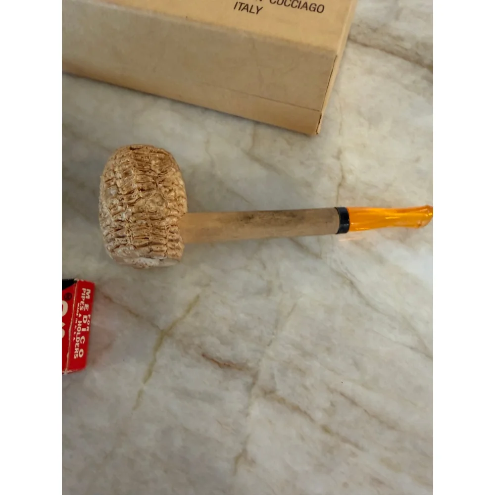 Vintage Ascorti Brown Corn Cob Pipe with Dr. Grabow Sweetener & Medico Filters